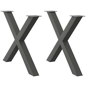 vidaXL Matbordsben X-formad 2 st antracit 90x(72-73) cm stål