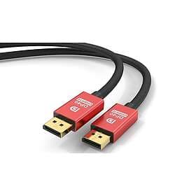 NÖRDIC 5m nylonflätad Displayport 2,1 kabel DP40 UHBR10 40Gbps 8K30Hz 4K144Hz