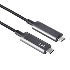 NÖRDIC 10m Aktiv AOC Fiber kabel USB 3,2 Gen2 Type C till Type C 4K 60Hz 10Gbps PD60W