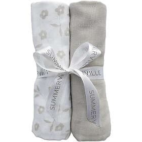 Summerville Muslin 2-pack Petal & Silver Grey