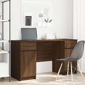 vidaXL Skrivbord Brun Ek 140x49x76 cm Konstruerat trä