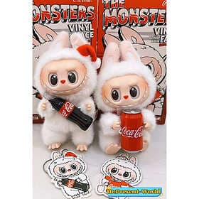 Pop Mart The Monsters Spännande Macaron Plyschdockor Figur Leksaker Blind Boxes Autentisk POP Labubu Coca-Cola