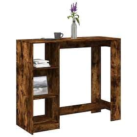 vidaXL Barbord med hylla rökig ek 124x46x103,5 cm konstruerat trä