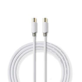 Nedis Koaxialkabel IEC (Koax) Hane IEC (Koax) Hona Guldplaterad 100 dB 75 Ohm Dubbelskärmad 2,00 m Rund PVC Vit Låda