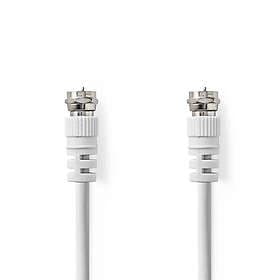 Nedis Satellite & Antenn kabel F Hane F Hane Nickelplaterad 75 Ohm Dubbelskärmad 2,00 m Rund PVC Vit Label