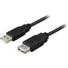 Deltaco USB A - USB A 2.0 (angled) M-F 0,2m Adapter