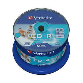 Verbatim CD-R 700MB 52x 50-pack Spindel Wide Inkjet