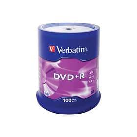 Verbatim DVD+R 4,7GB 16x 100-pack Spindel