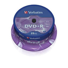 Verbatim DVD+R 4,7GB 16x 25-pack Spindel