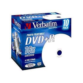 Verbatim DVD+R 4,7GB 16x 10-pack Jewelcase Wide Inkjet
