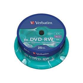 Verbatim DVD-RW 4,7GB 4x 25-pack Spindel