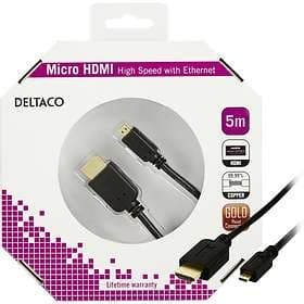 Deltaco Gold HDMI - HDMI Micro High Speed with Ethernet 5m