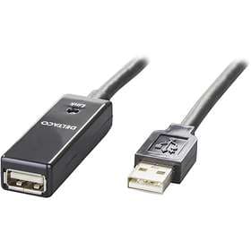 Deltaco Prime Active USB A - USB A M-F 2.0 5m