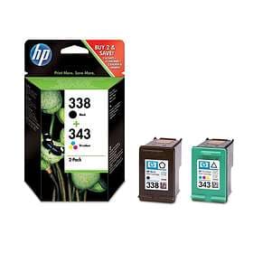 HP 338 (Svart) + 343 (3-Färg)