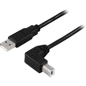 Deltaco USB A - USB B (angled) 2.0 1m