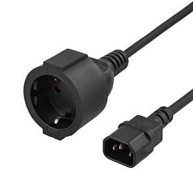 Deltaco IEC C14 - CEE 7/4 M-F 1m