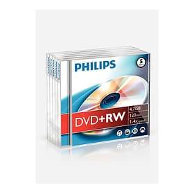 Philips DVD+RW 4,7GB 4x 5-pack Jewelcase