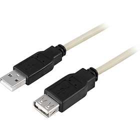 Deltaco USB A - USB A M-F 2.0 0,5m