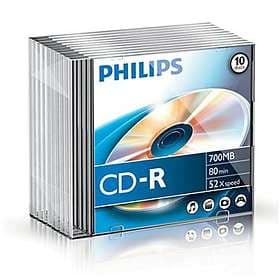 Philips CD-R 700MB 52x 10-pack Slimcase