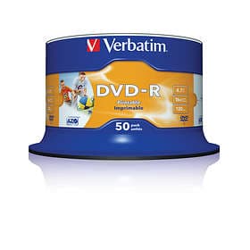 Verbatim DVD-R 4,7GB 16x 50-pack Spindel Wide Inkjet