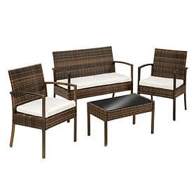 TecTake Grupp Sparta 75x40cm (inkl. Soffa/Bänk, 2st Karmstolar)