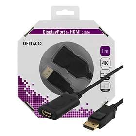 Deltaco Active HDMI - DisplayPort F-M 1m