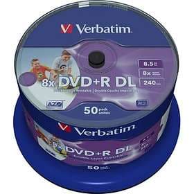 Verbatim DVD+R DL 8,5GB 8x 50-pack Spindel Wide Inkjet