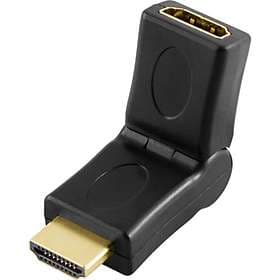 Deltaco HDMI - HDMI M-F Adapter Vinkelbar 180 Grader