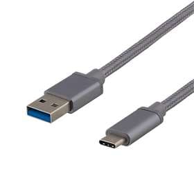 Deltaco Braided USB A - USB C 3.0 0,25m