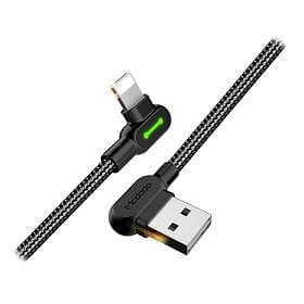 Mcdodo Braided LED USB A - Lightning (2x angled) 0,5m