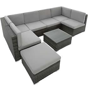 TecTake Grupp Venedig 59x59cm (inkl. Soffa, 2st Mittdel, Pall)