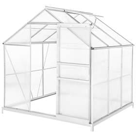 TecTake Växthus Med Fundament 190x185x195cm (Aluminium/Polykarbonat)