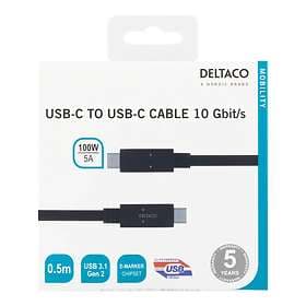 Deltaco USB C - USB C 3.1 0,5m