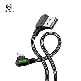 Mcdodo Braided LED USB A - Lightning (2x angled) 1,8m