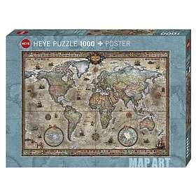 Heye Puzzle Retro World Map 1000 Bitar