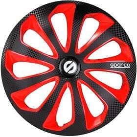 Sparco Sicilia 16" Svart/Röd Kol 4st