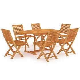 vidaXL 7 Piece Garden Dining Set Solid Teak Wood