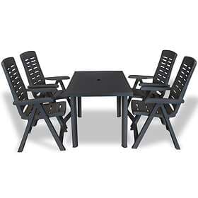 vidaXL 5 Piece Outdoor Dining Set Plastic Anthracite