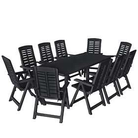 vidaXL 11 Piece Outdoor Dining Set Plastic Anthracite