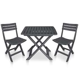 vidaXL 3 Piece Folding Bistro Set Plastic Anthracite