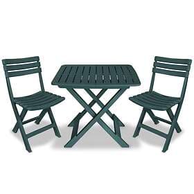 vidaXL 3 Piece Folding Bistro Set Plastic Green