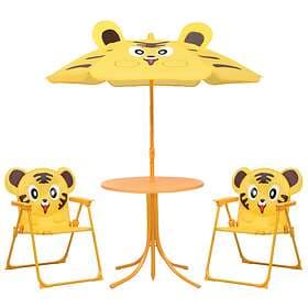 vidaXL 3 Piece Kids' Garden Bistro Set with Parasol Yellow