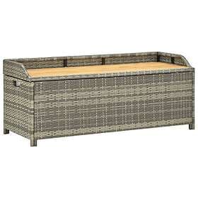 vidaXL Garden Storage Bench 120 cm Poly Rattan Grey