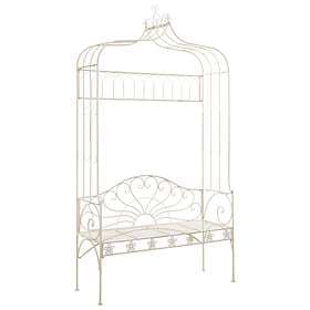 vidaXL Garden Bench 122 cm Iron Antique White