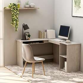 vidaXL L-Shaped Corner Desk Concrete Grey 120x140x75 cm Chipboard