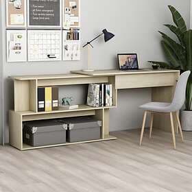 vidaXL Corner Desk Sonoma Oak 200x50x76 cm Chipboard