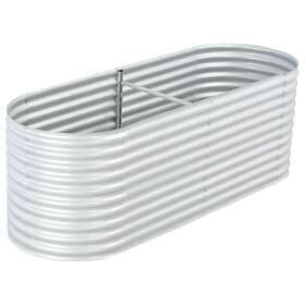 vidaXL Garden Raised Bed 240x80x81 cm Galvanised Steel Silver