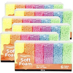 Soft Foam Neon Mixade Färger Pärllera 6x10g