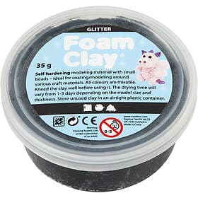 Foam Clay Glitter Svart Pärllera 35g