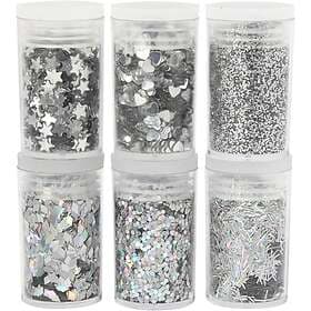 Creativ Company Glitter & Paljetter Mix Silver 6x5g